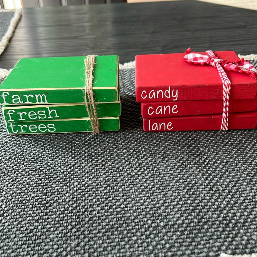 Decorative Farmhouse Christmas Book Stacks